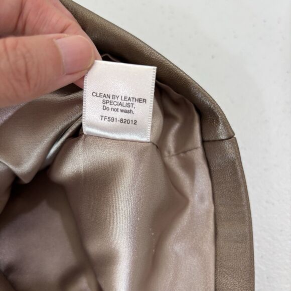 Pendleton 100% Leather Jacket Womens L Bronze Gold Blazer Supple Buttery Soft - Picture 9 of 11